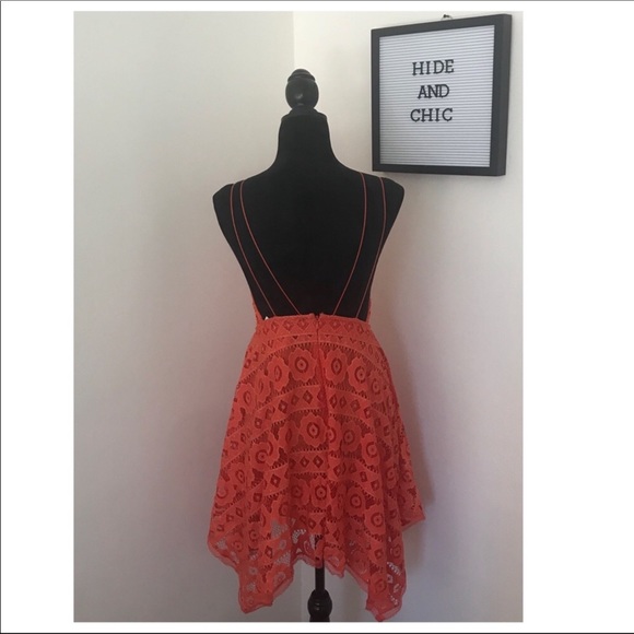 FREE PEOPLE STRAPPY LACE MINI DRESS - Picture 6 of 8